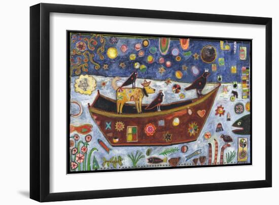 Dog Boat Crow Color-Jill Mayberg-Framed Giclee Print