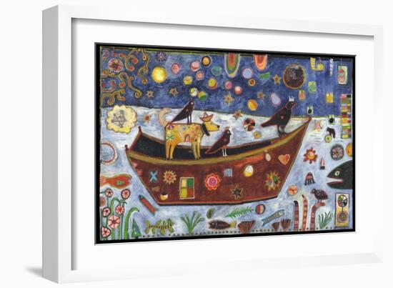 Dog Boat Crow Color-Jill Mayberg-Framed Giclee Print