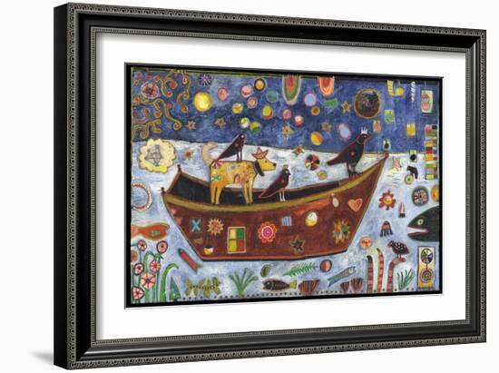 Dog Boat Crow Color-Jill Mayberg-Framed Giclee Print