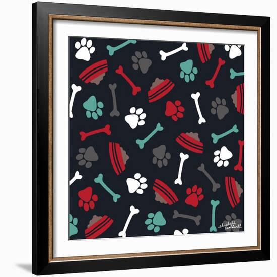 Dog Bowls and Bones-Elizabeth Caldwell-Framed Giclee Print