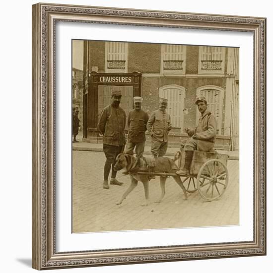 Dog-cart, France, c1914-c1918-Unknown-Framed Photographic Print