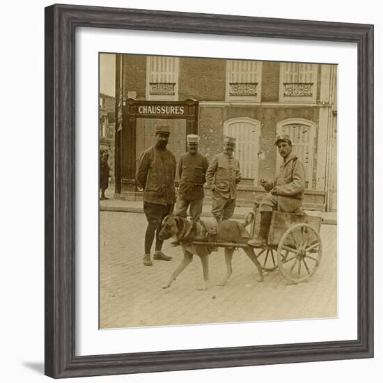 Dog-cart, France, c1914-c1918-Unknown-Framed Photographic Print