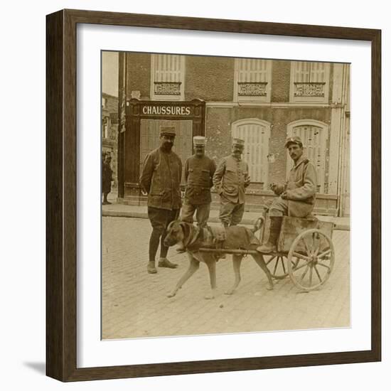 Dog-cart, France, c1914-c1918-Unknown-Framed Photographic Print