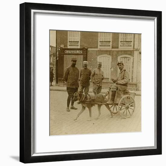 Dog-cart, France, c1914-c1918-Unknown-Framed Photographic Print