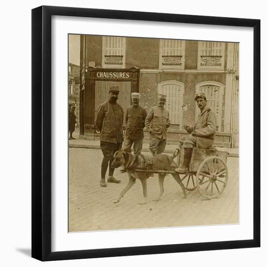 Dog-cart, France, c1914-c1918-Unknown-Framed Photographic Print