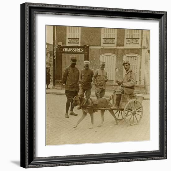 Dog-cart, France, c1914-c1918-Unknown-Framed Photographic Print