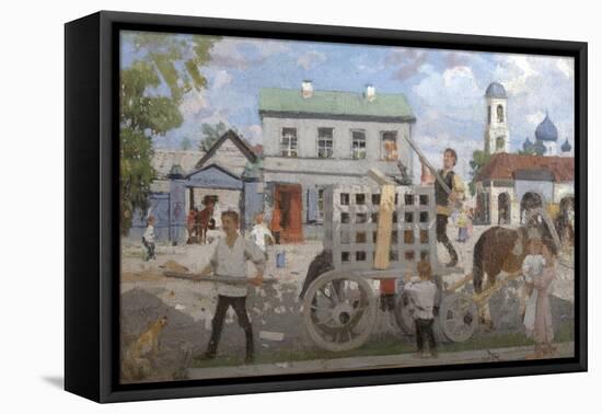 Dog Catchers, 1920S-Boris Michaylovich Kustodiev-Framed Premier Image Canvas