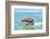 Dog Catching a Red Flying Disc and Swimming in Water-Javier Brosch-Framed Photographic Print