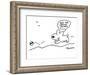 Dog chases after a ball.  - New Yorker Cartoon-Charles Barsotti-Framed Premium Giclee Print