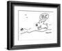 Dog chases after a ball.  - New Yorker Cartoon-Charles Barsotti-Framed Premium Giclee Print