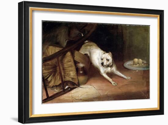 Dog Chasing a Rat, 19th or Early 20th Century-Briton Riviere-Framed Giclee Print