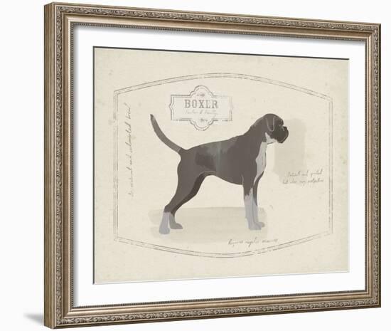 Dog Club - Boxer-Clara Wells-Framed Giclee Print