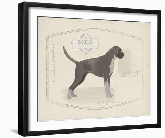 Dog Club - Boxer-Clara Wells-Framed Giclee Print