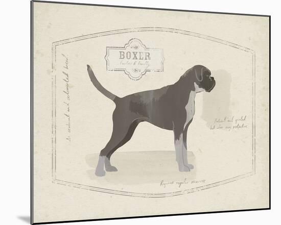 Dog Club - Boxer-Clara Wells-Mounted Giclee Print