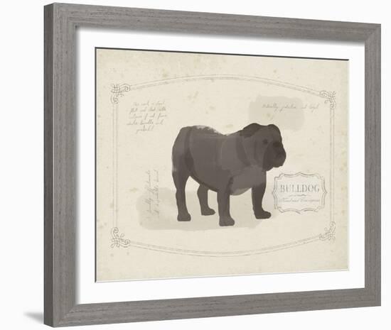 Dog Club - Bulldog-Clara Wells-Framed Giclee Print