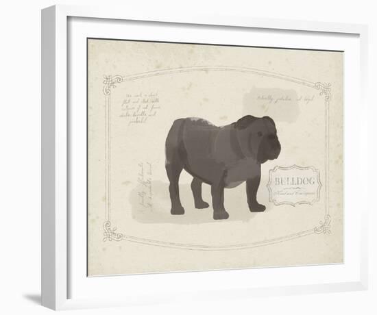 Dog Club - Bulldog-Clara Wells-Framed Giclee Print