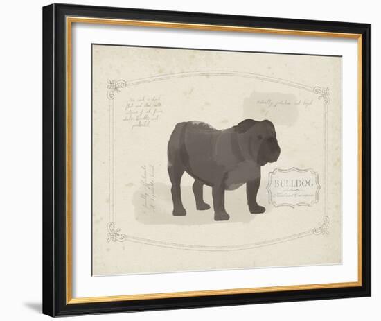 Dog Club - Bulldog-Clara Wells-Framed Giclee Print