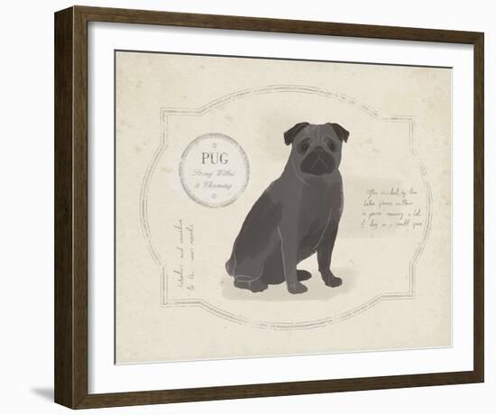 Dog Club - Pug-Clara Wells-Framed Giclee Print