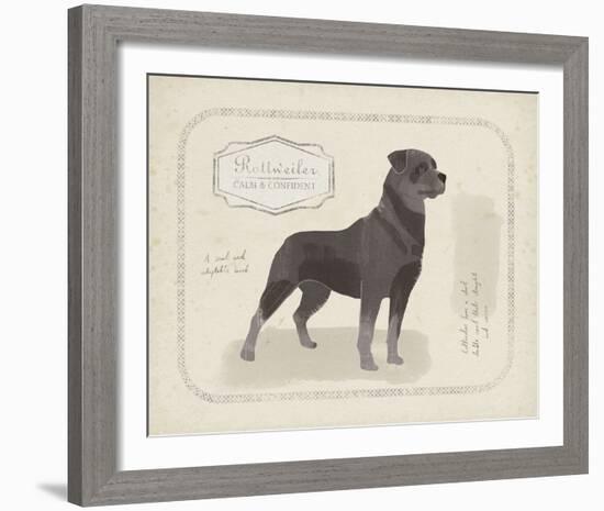 Dog Club - Rottweiler-Clara Wells-Framed Giclee Print