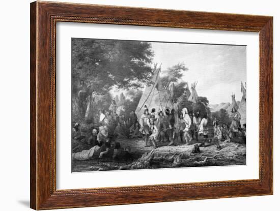 Dog Dance of the Dakotas, C1847-Seth Eastman-Framed Giclee Print