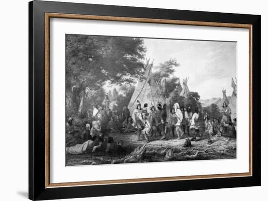 Dog Dance of the Dakotas, C1847-Seth Eastman-Framed Giclee Print