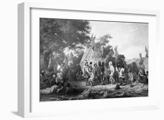 Dog Dance of the Dakotas, C1847-Seth Eastman-Framed Giclee Print