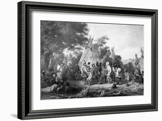 Dog Dance of the Dakotas, C1847-Seth Eastman-Framed Giclee Print