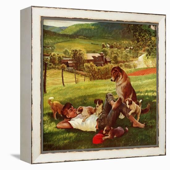 "Dog Days of Summer", June 25, 1955-John Clymer-Framed Premier Image Canvas