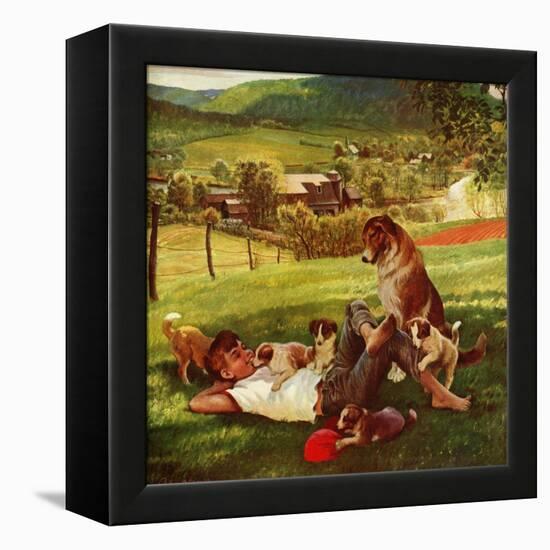 "Dog Days of Summer", June 25, 1955-John Clymer-Framed Premier Image Canvas