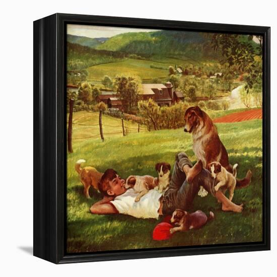 "Dog Days of Summer", June 25, 1955-John Clymer-Framed Premier Image Canvas