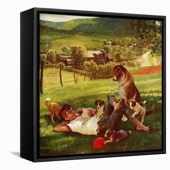 "Dog Days of Summer", June 25, 1955-John Clymer-Framed Premier Image Canvas