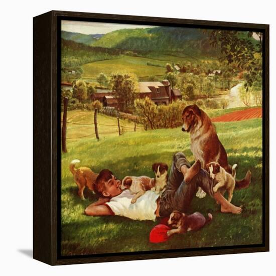 "Dog Days of Summer", June 25, 1955-John Clymer-Framed Premier Image Canvas