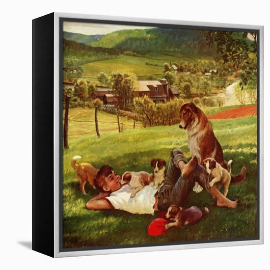 "Dog Days of Summer", June 25, 1955-John Clymer-Framed Premier Image Canvas