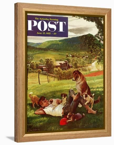 "Dog Days of Summer" Saturday Evening Post Cover, June 25, 1955-John Clymer-Framed Premier Image Canvas