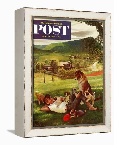 "Dog Days of Summer" Saturday Evening Post Cover, June 25, 1955-John Clymer-Framed Premier Image Canvas