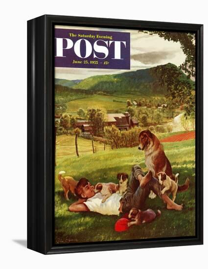 "Dog Days of Summer" Saturday Evening Post Cover, June 25, 1955-John Clymer-Framed Premier Image Canvas