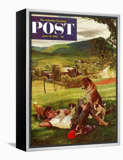 "Dog Days of Summer" Saturday Evening Post Cover, June 25, 1955-John Clymer-Framed Premier Image Canvas