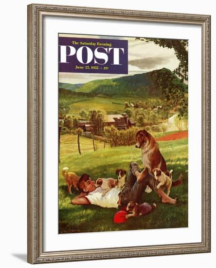 "Dog Days of Summer" Saturday Evening Post Cover, June 25, 1955-John Clymer-Framed Giclee Print