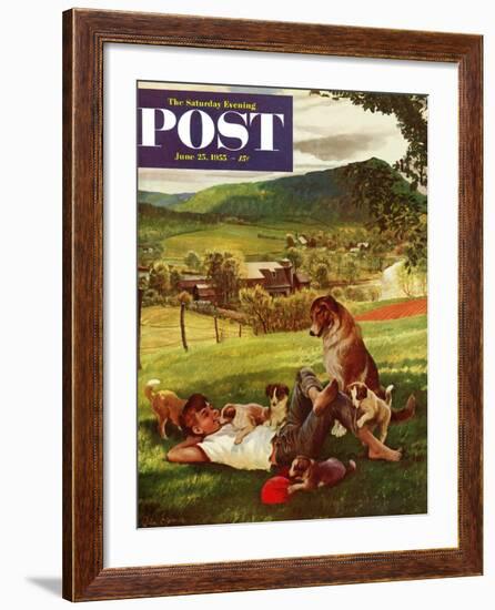 "Dog Days of Summer" Saturday Evening Post Cover, June 25, 1955-John Clymer-Framed Giclee Print