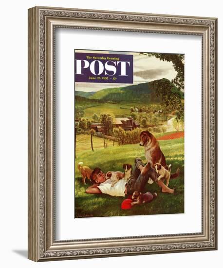 "Dog Days of Summer" Saturday Evening Post Cover, June 25, 1955-John Clymer-Framed Giclee Print