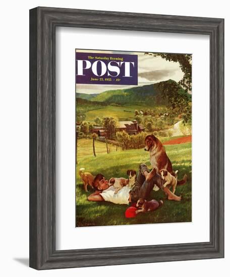 "Dog Days of Summer" Saturday Evening Post Cover, June 25, 1955-John Clymer-Framed Giclee Print