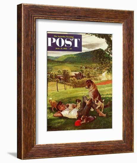 "Dog Days of Summer" Saturday Evening Post Cover, June 25, 1955-John Clymer-Framed Giclee Print