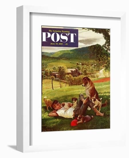 "Dog Days of Summer" Saturday Evening Post Cover, June 25, 1955-John Clymer-Framed Giclee Print