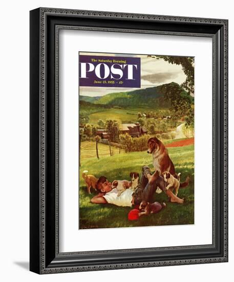 "Dog Days of Summer" Saturday Evening Post Cover, June 25, 1955-John Clymer-Framed Giclee Print