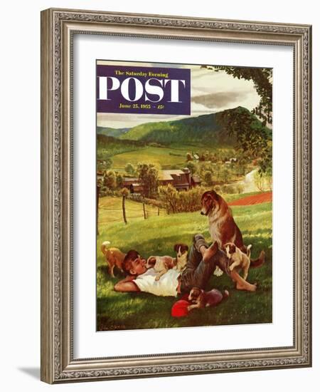 "Dog Days of Summer" Saturday Evening Post Cover, June 25, 1955-John Clymer-Framed Giclee Print