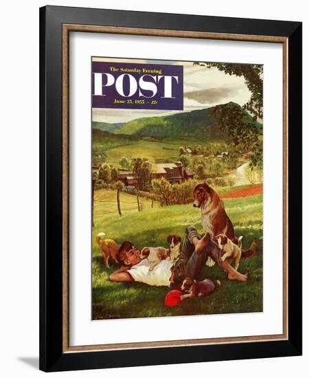 "Dog Days of Summer" Saturday Evening Post Cover, June 25, 1955-John Clymer-Framed Giclee Print