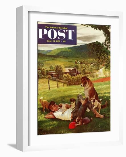 "Dog Days of Summer" Saturday Evening Post Cover, June 25, 1955-John Clymer-Framed Giclee Print