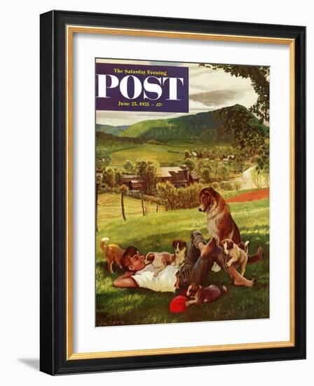 "Dog Days of Summer" Saturday Evening Post Cover, June 25, 1955-John Clymer-Framed Giclee Print