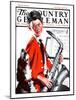 "Dog Doesn't Like Sax Sounds," Country Gentleman Cover, March 28, 1925-William Meade Prince-Mounted Giclee Print
