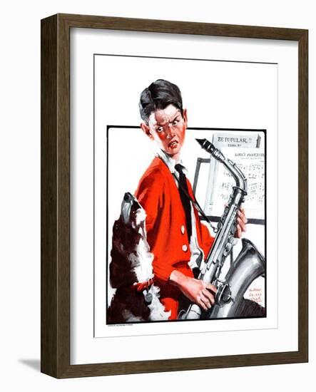 "Dog Doesn't Like Sax Sounds,"March 28, 1925-William Meade Prince-Framed Giclee Print